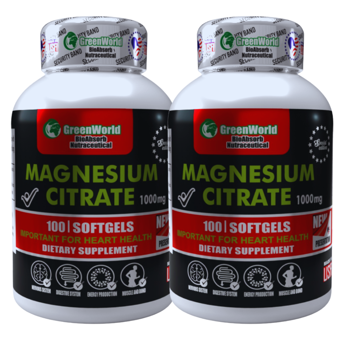 Citrato de Magnesio GreenWorld – Alivio Natural para Músculos, Sueño y Estrés
