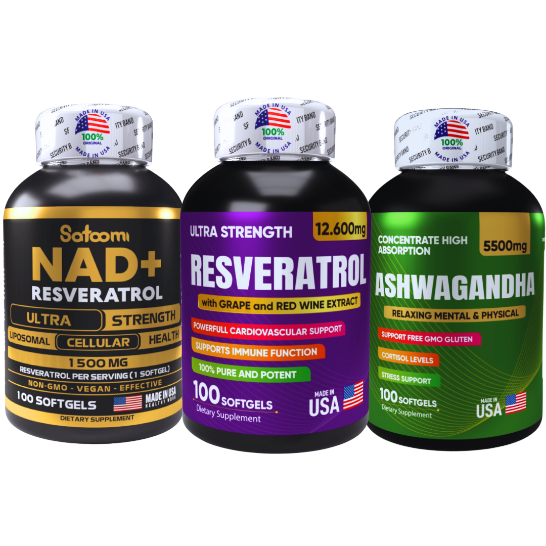 Activa tu Cuerpo y Mente: NAD+, Resveratrol y Ashwagandha de Alta Potencia | Resultados Comprobados