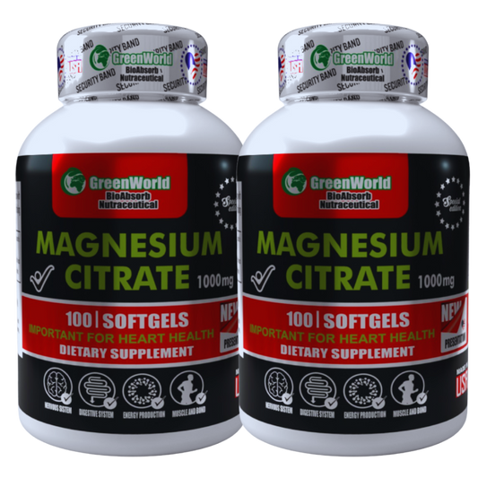 Citrato de Magnesio GreenWorld – Alivio Natural para Músculos, Sueño y Estrés