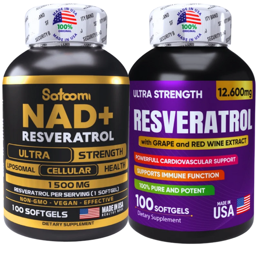 Combo Premium NAD+ & Resveratrol | Energía, Longevidad y Antienvejecimiento
