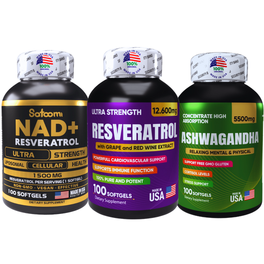Activa tu Cuerpo y Mente: NAD+, Resveratrol y Ashwagandha de Alta Potencia | Resultados Comprobados