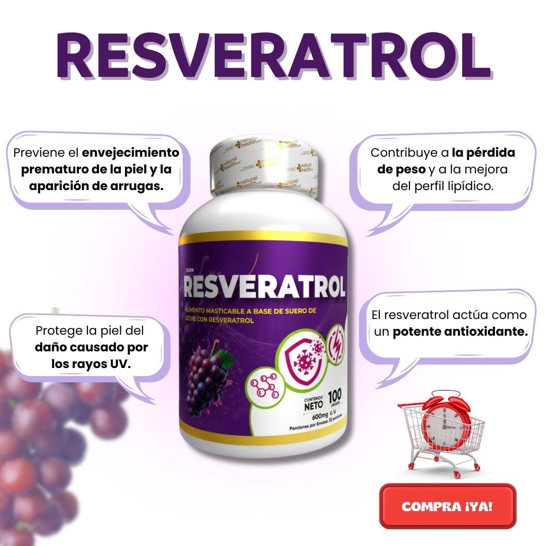 Combo x 2 Resveratrol Masticable - Natural Health SAS