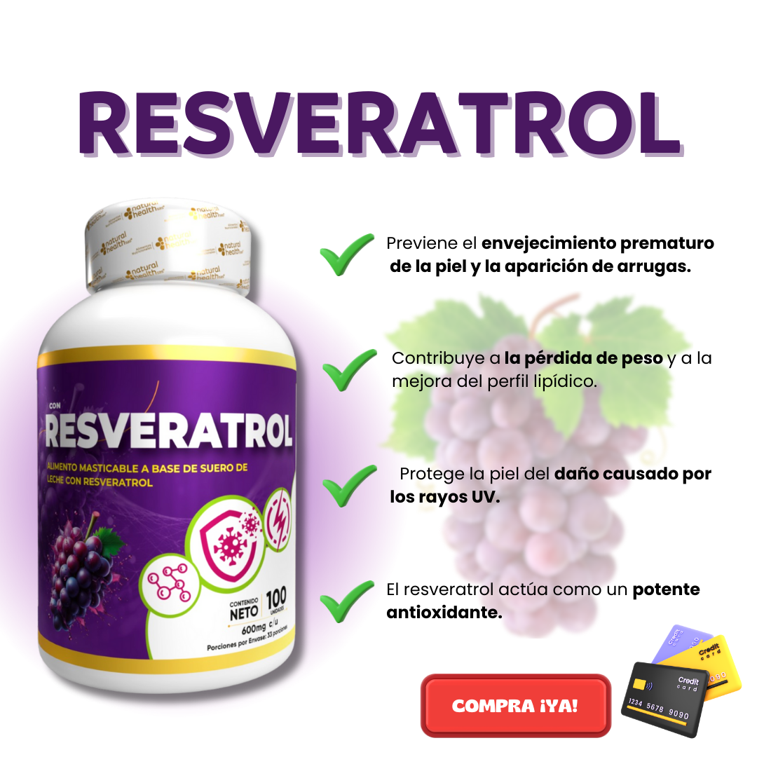 Combo x 2 Resveratrol Masticable - Natural Health SAS