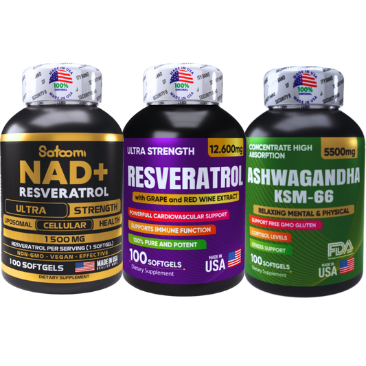 Activa tu Cuerpo y Mente: NAD+, Resveratrol y Ashwagandha de Alta Potencia | Resultados Comprobados